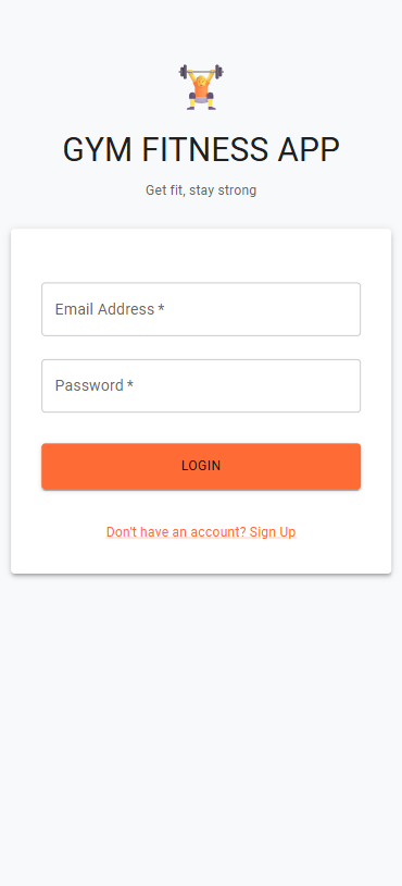Gym Fitness App - Login