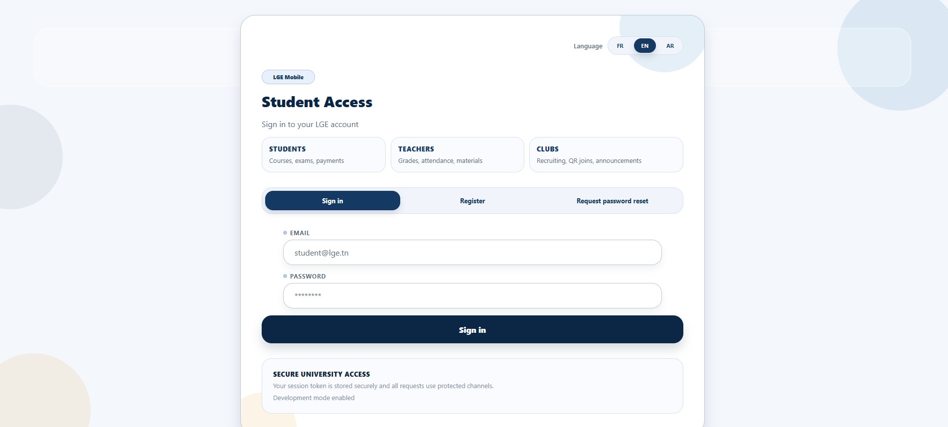 Student LGE Login